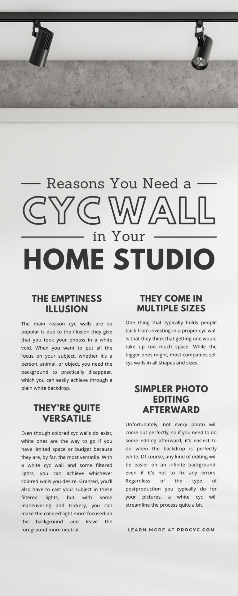 Reasons You Need a Cyc Wall in Your Home Studio